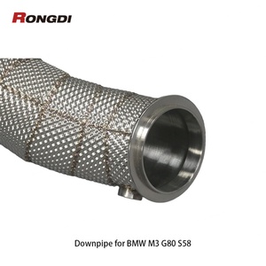 ท่อลดความร้อนท่อไอเสียสำหรับ BMW M3 M4 G80 M3 M4 G82 S58 3.0T 2021-up 304ท่อชิ้นส่วนประสิทธิภาพสแตนเลส - Product Image 3