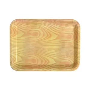 New Wooden Design Stackable Plastic Melamine Trays For Restaurant