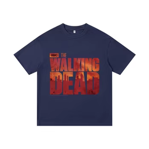 T-Shirt Nera con Logo <span class=keywords><strong>Walking</strong></span> <span class=keywords><strong>Dead</strong></span>, 100% Cotone Lavorato a <span class=keywords><strong>Maglia</strong></span>, Oversize, Manica Corta, 230g, per Uomo e Donna, Abbigliamento Casual per Esterni e Viaggi - Product Image 5