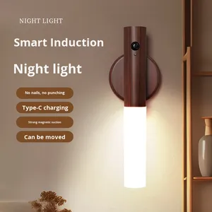 Wholesale Intelligent <b>Rechargeable</b> LED Night Light <b>Table</b> Wall <b>Lamp</b> Human Body Sensing Corridor Outdoor Emergency Home Appliance - Product Image 2