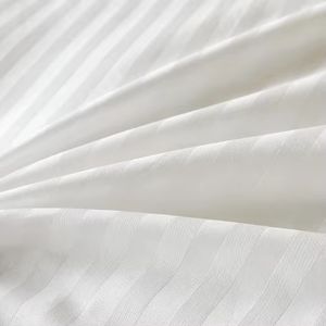 Conjunto de Lençóis Brancos Personalizados com LOGO para Hotel de Luxo, 100% Algodão, 400 Fios, Conjunto de Roupa de Cama Listrado - Product Image 6