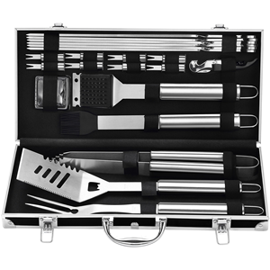 <b>BBQ</b> <b>Tools</b> Portable <b>BBQ</b> Utensils Kit 19 PCS Heavy Duty Stainless Steel <b>BBQ</b> Grill Accessories Set with Aluminum Case - Product Image 1