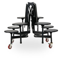 Table de cantine, mobilier scolaire, ensemble de table à manger ronde 8 places, tables et chaises pliantes modernes
