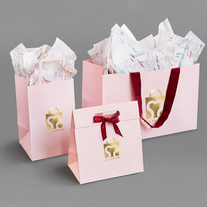 Sac à provisions en papier de luxe, fabricant personnalisé, emballage cadeau, sac en papier, bijoux, sacs d'emballage cadeau avec votre propre logo