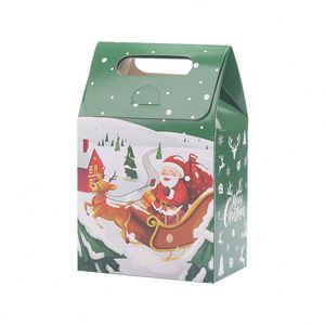 Bolsa de Papel Portátil con Diseño de Copo de Nieve Navideño, Caja Pequeña Hecha a Mano para Empacar Productos de Repostería, Dulces, Nougat y Artículos Festivos - Product Image 1