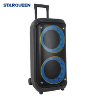 STARQUEEN Nouvelle Enceinte Trolley à Moule Exclusif, Enceinte Portable Rechargeable Bluetooth pour Fêtes en Extérieur avec Lumières Dynamiques