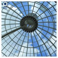 Plafond moderne en treillis de verre avec conception ouverte personnalisée pour l'extérieur Structure en acier Toit en dôme de verre