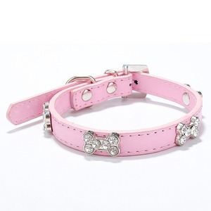 Puppy <strong>Bells</strong> Bone Charm Classic Print PU Pet <strong>Dog</strong> <strong>Collar</strong> <strong>for</strong> Small Medium Large - Product Image 4