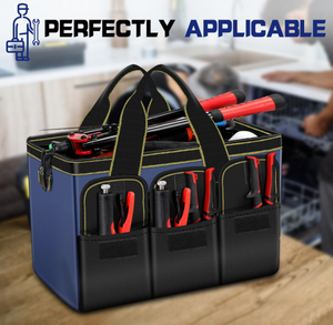 Sac à outils professionnel pour artisans en PVC imperméable et résistant, base en caoutchouc moulé rigide, ceinture d'électricien, ensembles de sacs à outils, kits - Product Image 6