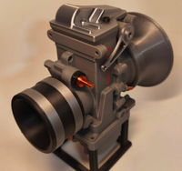 Modèle de carburateur de moto Mikuni RS simulé en impression 3D, imprimable avec du matériau PLA, personnalisable, disponible pour les achats en gros
