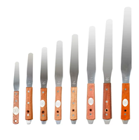 Couteau mélangeur d'encre en acier inoxydable avec manche en bois, spatule grattoir pour mélange d'encre et de peinture
