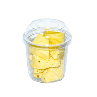 Boîtes d'emballage transparentes en PET recyclé pour salades et fruits coupés, contenants jetables en plastique pour salades de fruits et charcuterie, vente en gros