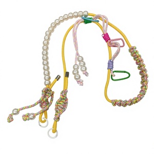 Sangle de téléphone universelle en paracorde tressée à la main avec perles, bandoulière mode pour femme - Product Image 2