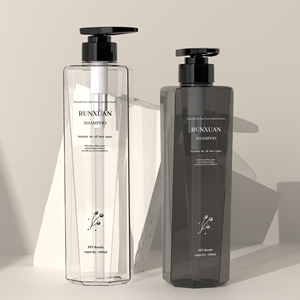 Runxuan trong suốt màu hồng 680ml nhựa tóc điều hòa <span class=keywords><strong>container</strong></span> 500ml người phụ nữ cơ thể Lotion Chai PET rỗng chai dầu gội đầu - Product Image 3