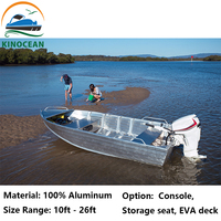 KinOcean Mini Jon Boat de 10 pieds en aluminium de qualité marine certifié CE pour la navigation sur lac et la pêche pour 2 personnes