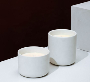 Cylinder shape ceramic candle holder <b>White</b> pink gray eco-friendly home decor Eco-friendly ceramic candle jar - Product Image 6