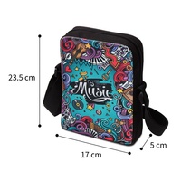 Tas Selempang Unicorn Lucu Unisex, Tahan Lama, Portable, dengan Ritsleting, Hiasan Huruf dan Bunga