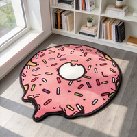 Tapis touffeté personnalisé en gros, motif alimentaire de dessin animé mignon découpé, tapis en peluche pour décoration intérieure de chambre et de salle de jeux