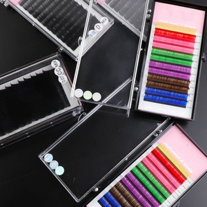 Extensions de cils individuelles en soie de marque privée, faites à la main, colorées, 0,07 mm, extensions de cils en cachemire brun, fournisseur de plateaux - Product Image 2