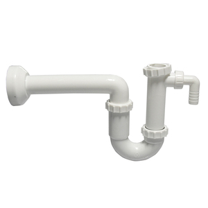 Siphon d'évier unidirectionnel avec tuyau de plomberie de 1 1/2 po x 40 mm pour raccordement de machine à laver - Product Image 1
