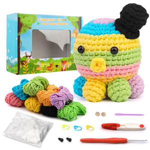 Kit de Material para Muñeco de Pulpo 2024, Kit de Material para Tejer <span class=keywords><strong>a</strong></span> Crochet, Kit de Crochet de Animales para Principiantes y Adultos - Product Image 1
