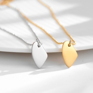 Collar Minimalista de Acero Inoxidable con Baño de Oro de 18K para Mujer, con Colgante Cuadrado Geométrico Irregular, Estilo INS, Cadenas para Clavícula - Product Image 5