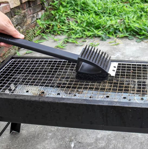 BBQ Cleaning Brush <b>Long</b> <b>Handle</b> Barbecue Oven Cleaning 3 in 1 Corner Copper Wire Brush Copper Wire <b>Sponge</b> Shovel - Product Image 4
