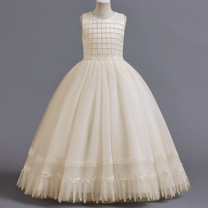 Flor niña cumpleaños <span class=keywords><strong>comunión</strong></span> fiesta con cuentas <span class=keywords><strong>2022</strong></span> Año Nuevo Navidad niña princesa manga voladora tutú vestido pequeño - Product Image 3