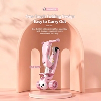 Skuter Lipat Anak dengan Kursi, Desain 3in1 Dek Lebih Lebar, Mainan Mobil Skuter Satu Kaki untuk Anak Laki-laki Perempuan Balita, Mudah Dilipat Satu Klik