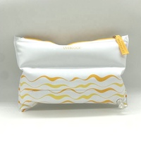 Pochette de maquillage transparente grande taille en PVC gonflable de qualité supérieure, motif lettre à fermeture éclair, fabriquée sur mesure par une usine certifiée BSCI