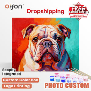 Kit de peinture par numéros ORFON Dropshipping <span class=keywords><strong>Pop</strong></span> <span class=keywords><strong>Art</strong></span> <span class=keywords><strong>Portrait</strong></span> de bouledogue anglais - <span class=keywords><strong>Art</strong></span> animalier coloré et vibrant pour la décoration intérieure, bricolage - Product Image 1