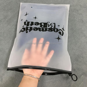 Bolsa con cremallera ecológica Bolsa de embalaje de <span class=keywords><strong>ropa</strong></span> Bolsa de plástico esmerilado con tirador circular - Product Image 2