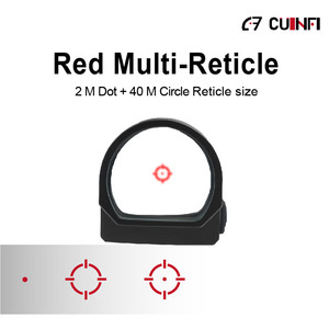 Cuinfi 1x26x22mm Grand champ de vision, point rouge, autonomie de 50000 heures, fonction Shake Awake, 10 niveaux d'éclairage multi-réticules, viseur point rouge - Product Image 6