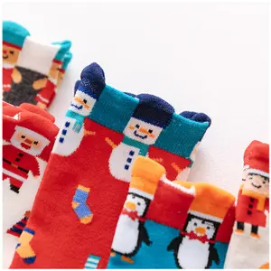 VK68-Autumn ve kış yeni stil tüp çorap, pamuk jakarlı karikatür çorap güzel noel çorap