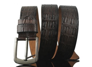 Goffrato coccodrillo modello da uomo Jeans in vera pelle cintura con fibbia a punta - Product Image 5