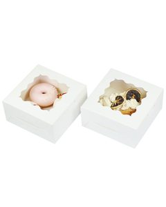 Bán buôn tùy chỉnh giấy tái chế hộp bánh nhỏ đám cưới màu trắng & bánh sinh nhật container thực phẩm an toàn & thân thiện với môi trường - Product Image 4