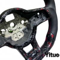 Volant sport personnalisé en fibre de carbone forgée rouge pour Volkswagen Golf MK7 MK6 MK5 Sagitar Bora Jetta POLO GTI GTD GDI