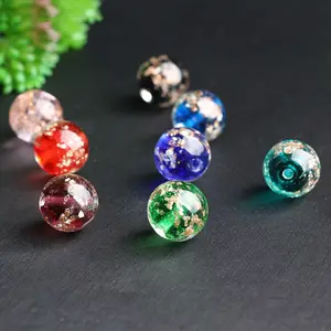 JC水晶批发高品质彩色发光玻璃珠，珠宝制作用水晶圆形釉面珠