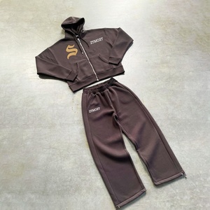 Conjunto Deportivo Personalizado, Sudadera con Cierre y Pantalones Deportivos de Pierna Recta, Traje Deportivo de Dos Piezas para Hombre - Product Image 1