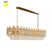 Lustre en cristal long, style moderne et luxueux, pour salle à manger d'hôtel, restaurant occidental