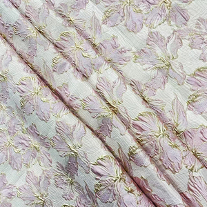Telas Jacquard de Lujo 100% Poliéster, Diseño Floral Brocado 3D Ecológico, Nuevo Hilo Grueso de Lujo con Alambre Metálico de 250 g/m², Transpirable - Product Image 1