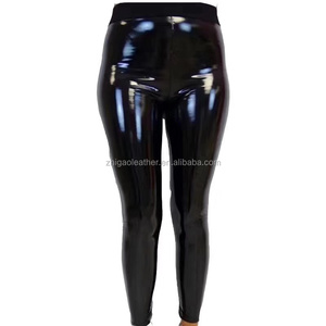 Alto brillo 4 vías estiramiento cuero sintético espejo gamuza elástico PU cuero tela para legging monos Pantalones - Product Image 6