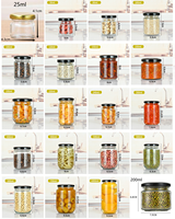 Confiture de miel transparente recyclable de 180ml 250g avec logo personnalisé Conservation du miel alimentaire Récipient rond en verre Bocal en verre avec couvercle en métal