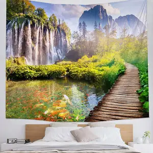 Home decoration daily use cartoon wall hanging art wall hanging band tapestry