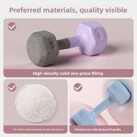 Haltères de fitness tout-en-un Kepler pour femmes, ensemble de tonification des bras et des abdominaux, revêtement en caoutchouc, petit format amincissant en PVC pour musculation