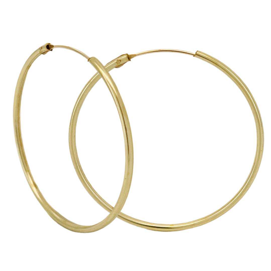 ต่างหูห่วงทรงท่อ ขนาด 1.20x30 มม. แบบเรียบ