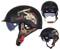 Demi-casque d'été personnalisé pour hommes femmes léger design rétro ouvert voiture électrique inspiré pour Harley Crown Prince Made ABS