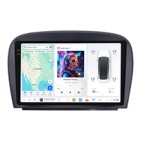DUDUAUTO Lecteur DVD de voiture Android 9 pouces 2K QLED avec écran GPS pour Mercedes SL R230 SL350 SL500 SL55 SL600 SL65 2001-2007
