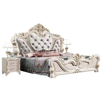Europäische Royal Luxury Cali King Size Schlafzimmermöbel-Sets Modernes italienisches Glas Big Complete Bed Room Set für Mädchen