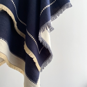 Women Geometric Knit <b>Poncho</b> Scarf Windproof Long <b>Wrap</b> for Autumn Winter Vintage Oversized Blanket Scarf <b>Ladies</b> Daily Wear - Product Image 6